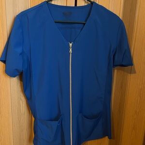 Blue Women's Zip-Front Top
